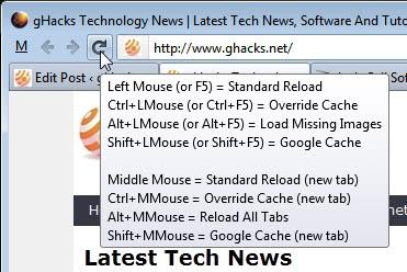 Supercharge the Firefox Reload Button with Reload Plus - techinfoBiT