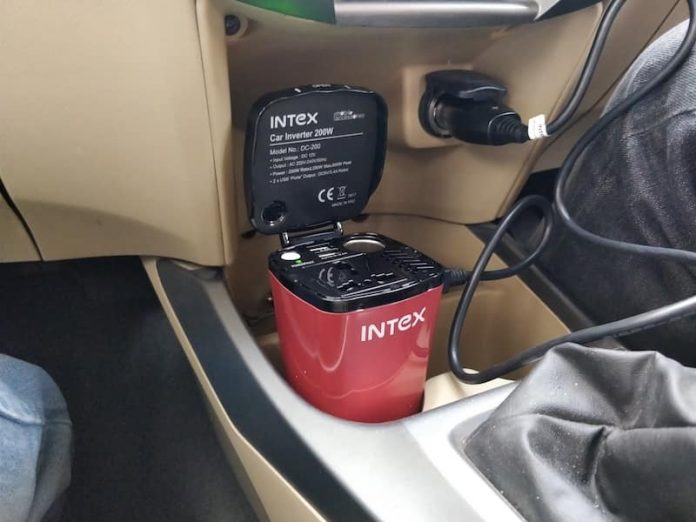 Review Intex Car Inverter DC 200 | Unboxing Intex Car Inverter-techinfoBiT-DC-200-Car-Mobile-Charger