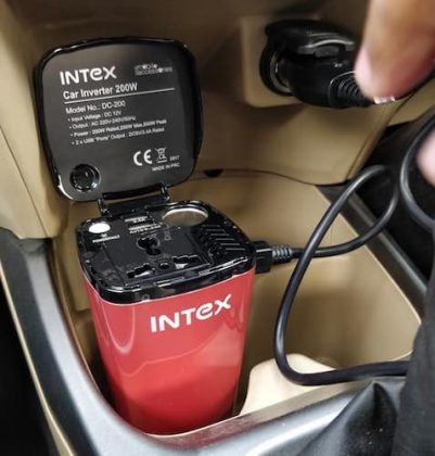 Review Intex Car Inverter DC 200 | Unboxing-Intex Car Inverter-techinfoBiT-DC-200-Car-Mobile-Charger