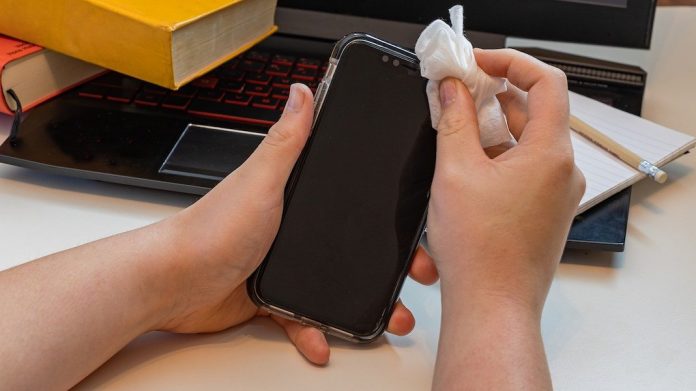 Disinfecting Phone is the First Step for Social Distancing in COVID19 Outbreak